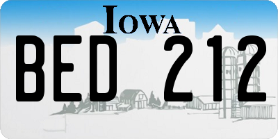 IA license plate BED212