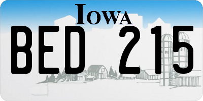 IA license plate BED215