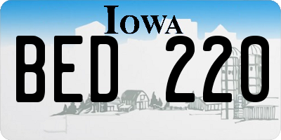 IA license plate BED220