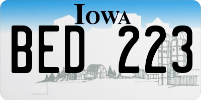 IA license plate BED223