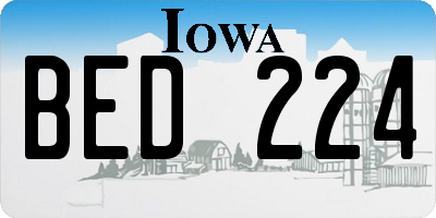 IA license plate BED224