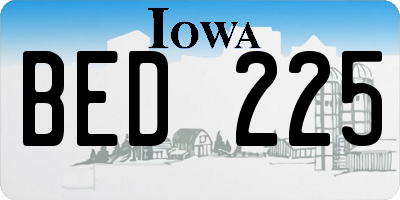 IA license plate BED225
