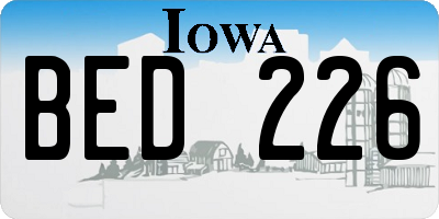 IA license plate BED226
