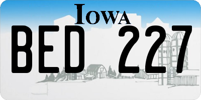 IA license plate BED227