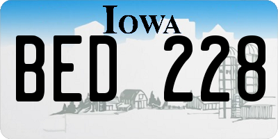 IA license plate BED228