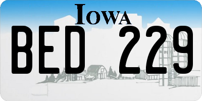 IA license plate BED229