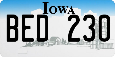 IA license plate BED230