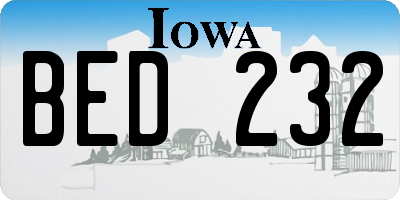 IA license plate BED232