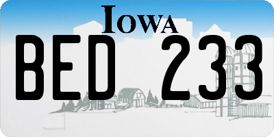 IA license plate BED233