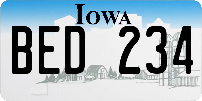 IA license plate BED234