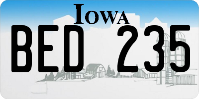 IA license plate BED235