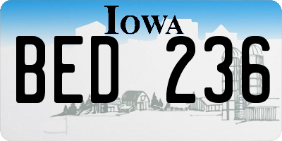 IA license plate BED236