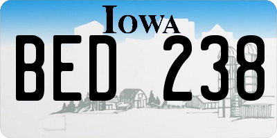 IA license plate BED238