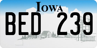 IA license plate BED239
