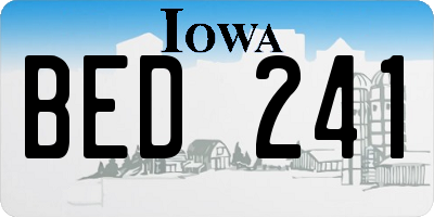 IA license plate BED241