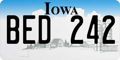 IA license plate BED242