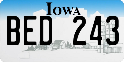 IA license plate BED243