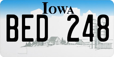 IA license plate BED248