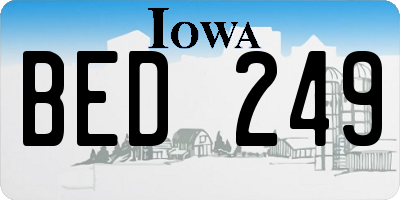 IA license plate BED249