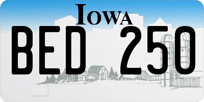 IA license plate BED250