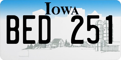 IA license plate BED251