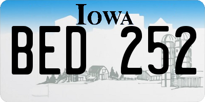 IA license plate BED252
