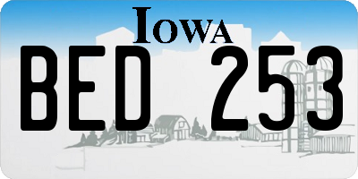 IA license plate BED253