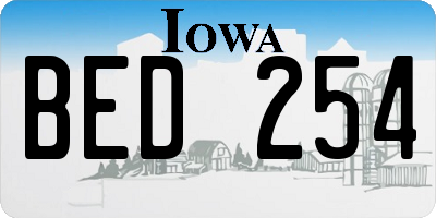 IA license plate BED254