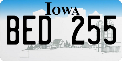 IA license plate BED255