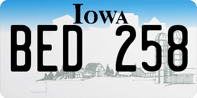 IA license plate BED258