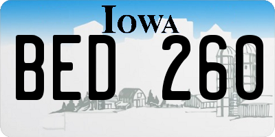 IA license plate BED260