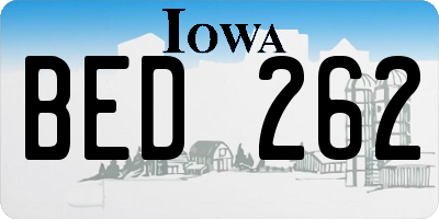 IA license plate BED262
