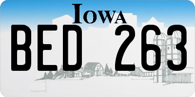 IA license plate BED263
