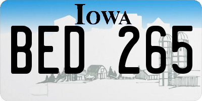 IA license plate BED265