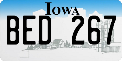 IA license plate BED267