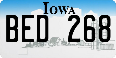 IA license plate BED268