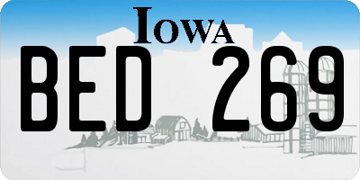 IA license plate BED269