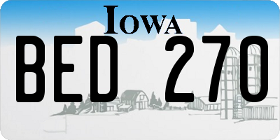 IA license plate BED270