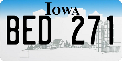 IA license plate BED271