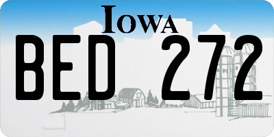 IA license plate BED272