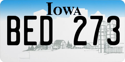 IA license plate BED273