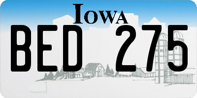 IA license plate BED275