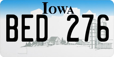 IA license plate BED276