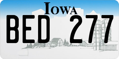 IA license plate BED277