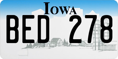 IA license plate BED278
