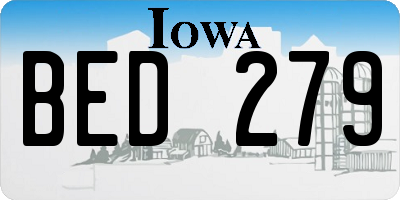 IA license plate BED279