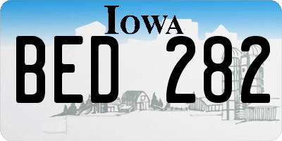 IA license plate BED282