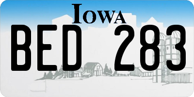 IA license plate BED283