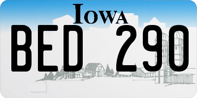 IA license plate BED290