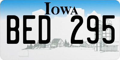 IA license plate BED295